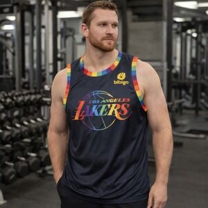 Los Angeles Lakers Pride Night Jersey XL Black Rainbow Links Marketing Group